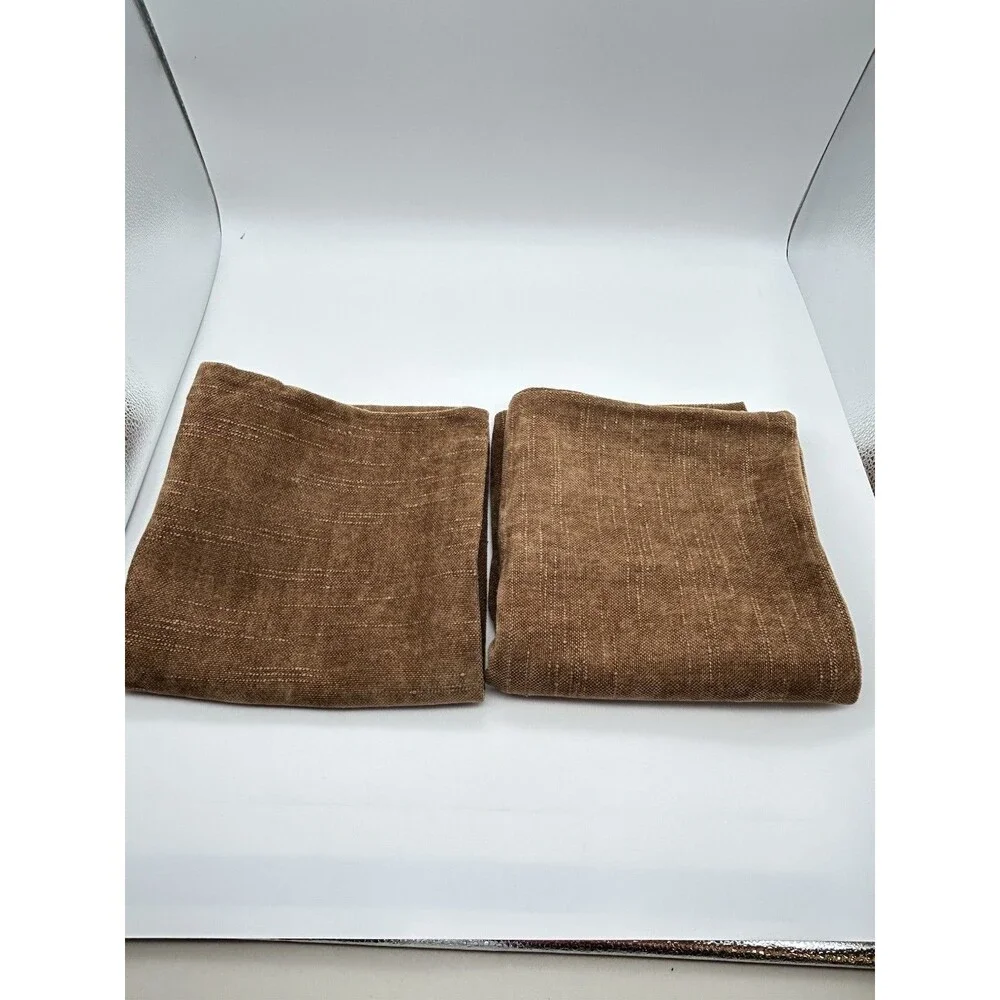 Foindtower Throw Pillow Covers (Set of 2) 20x20 Brown Textured Cushion Cases New